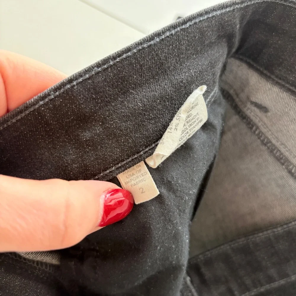 Eileen Fisher‎ Slim Jeans Womens 2 Black Organic Cotton Stretch F3MDN